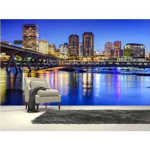 Custom modern wallpaper,skyline on the James River,3D photo landscape for living room bedroom kitchen wall vinyl wallpaper