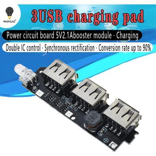 WAVGAT 5V 1A 1.5A 2.1A 3 USB Power Bank Charger Circuit Board Step Up Boost Module 18650 Li-ion Case Shell DIY Kit Powerbank
