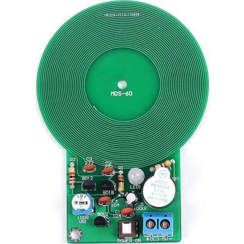 Icstation Less than 60mm Simple Metal Detector,for Assemble Kit DIY Electronic Soldering Practice,Metal Sensor Buzzer Arduino DC