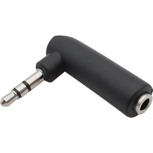 Right Angle 3.5mm Jack Female to 3.5mm 3Pole Male Stereo Plug Audio Headphone Connectors Adapters L Shape Extension Converter