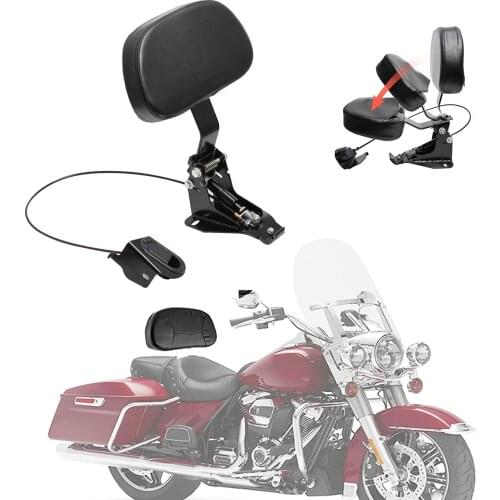 Motorcycle Adjustable Driver Backrest + Mounting Kit for Harley Touring Electra Glide Road Glide Road King Street Glide CVO 09UP