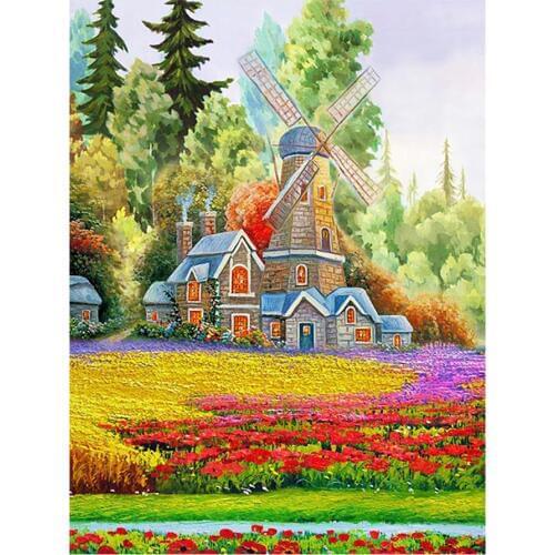 Rural Mill Windmill Diamond Painting Oil Scenic Round Full Drill Nouveaute DIY Mosaic Embroidery 5D Cross Stitch Home Decor Gift