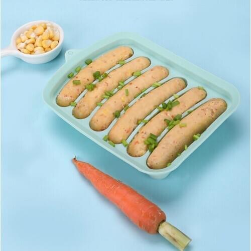 6 Grid Silicone Sausage Mold Reusable Hot Dog Makers Handmade Ham DIY Sausage Mould Home Kitchen Baking Tools Sausage Molds