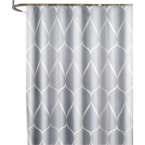 Nordic Minimalist Striped Waterproof Shower Curtain Thick Polyester Shower Curtain Bathroom Shower Curtain With Hole Detachable