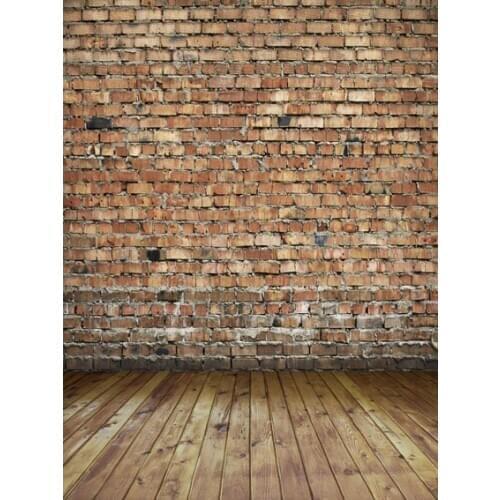 VinylBDS Red Brick Wall Photography Studio Props Wood Floor Background For Studio Backdrops For Photography