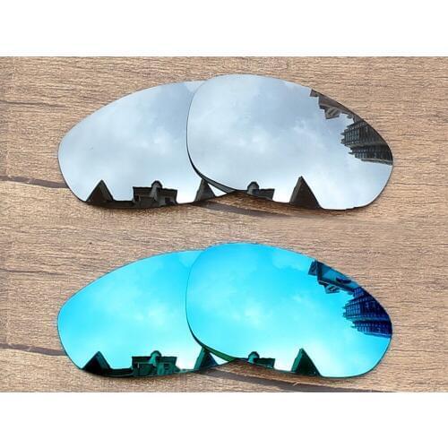 Vonxyz 2 Pairs Ice Mirror & Chrome Mirror Polycarbonate Replacement Lenses for-Oakley Juliet Frame
