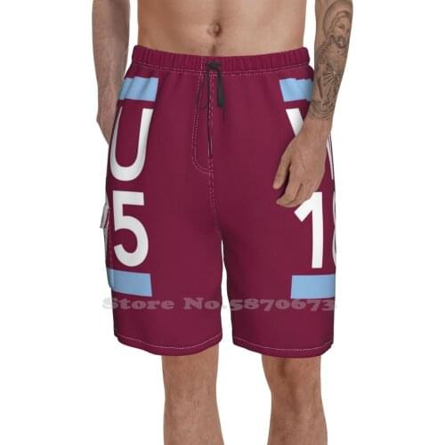 Whu 1895 Breathable Personality Holiday Beach Shorts Whu United Wh Hammers 1895 Irons Football