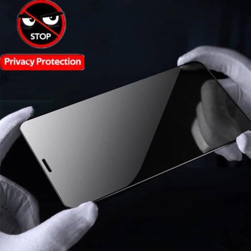 For iPhone X XR XS 11 12 Mini Pro Max Privacy Screen Protector Glass Anti Spy Glare Protective Cover Film Privacy Protection