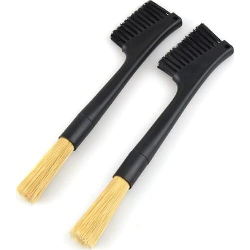 Coffee Machine Cleaning Brush, Dusting Espresso Grinder Double Head Brush for Bean Grain Coffee Accessories Barista Home Kitchen
