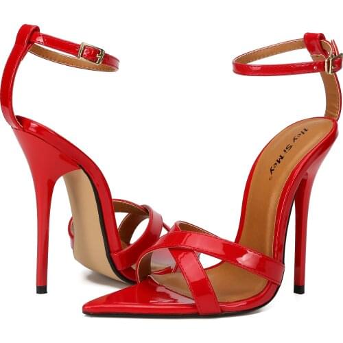 SDTRFT Plus:40-49 women Sandals Lace-Up shoes moman Sandalias Wedding Stiletto zapatos mujer 14cm Thin Heels Ladies Party Pumps