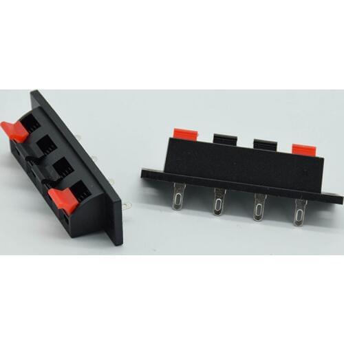 2 Pcs 4 Positions Connector Terminal Push in Jack Spring Load Audio Speaker Terminals Breadboard clip AC 50V 3A DX25