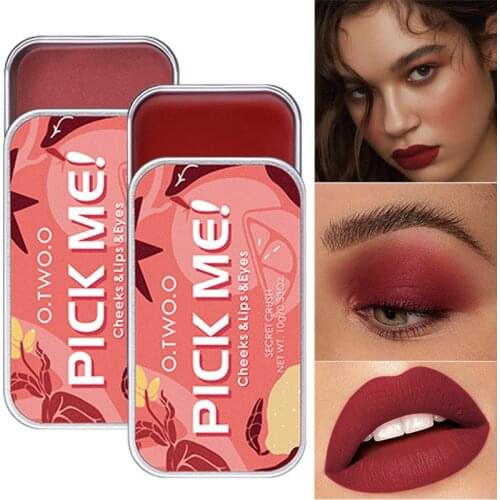 3 In 1 Lipstick Blush Eyeshadow Makeup Palette Waterproof Long Lasting Nude Matte Lip Tint Natural Face Blusher Eye Shadow