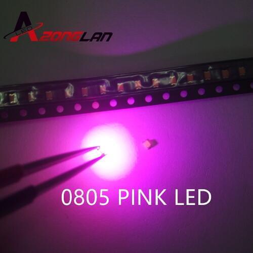 4000pcs Free Shipping 0805 2012 SMD/SMT Surface Mount Pink Ultra Bright LED SMD Light Emitting Diode LED Diode Lamp