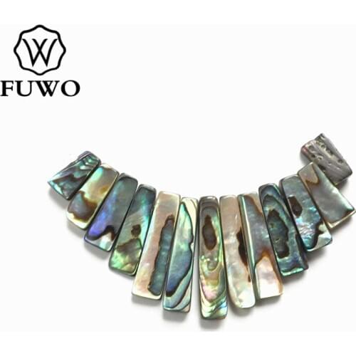 FUWO Wholesale Colorful Special Rectangle Natural Abalone Shell Beads Set For Jewelry Making 5 strands/lot S024