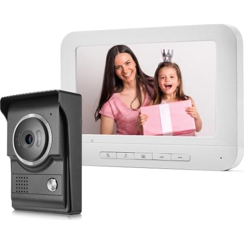 7 inch Wired Video Doorbell with Night Vision Rainproof Function Visual Intercom Two-way Audio Video Door Phone