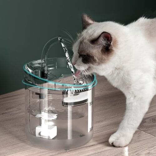 2L Automatic Pet Dog Cat Water Drinker Fountain Circulating Filtration with Faucet Dispenser Transparent Filter Sensor Feeder