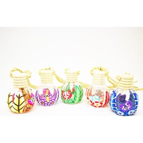 Car Perfume Bottle for Essential Oils Auto Ornament Perfume Pendant Hot Hanging Glass Bottle Air Freshener Car-styling F20173448