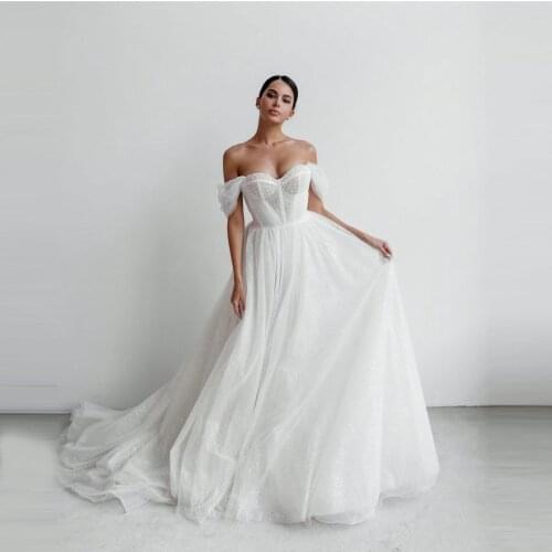 Glitter Princess Wedding Dresses Pearls Cap Sleeves Sweetheart Ball Gowns Bridal Wedding Gowns With Train
