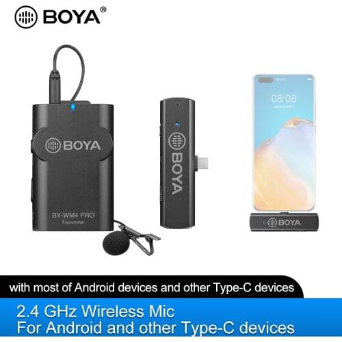 BOYA BY-WM4 PRO K5 2.4GHz Wireless Microphone System Smartphones Video Mic for Android and other Type-C devices tablets Laptops
