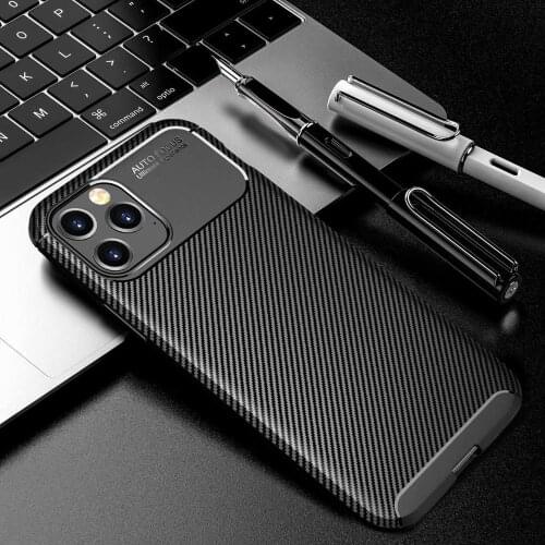 Ultra-thin Carbon Fiber Shockproof Phone Case For iPhone 12 Pro Max Case Luxury For iPhone 11 XS Max XR X SE 2020 6 6s 7 8 Plus