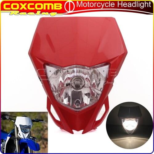 For Suzuki DRM RMZ Yahama WR TTR EXC XCF Honda CRF XR 125 250 450 Enduro Headlight 12V 35W Motocross Head Light Supermo Lamp