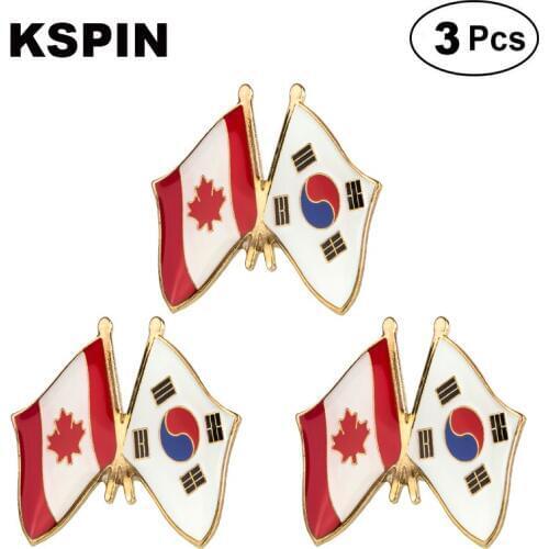 Canada & South Korea Frendship Lapel Pin Brooches Pins Flag badge Brooch Badges