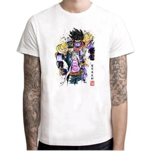 Cotton O-neck Custom Printed Tshirt Men T Shirt Bizarre Adventure - Jojos Bizarre Adventure men/Women T-Shirt