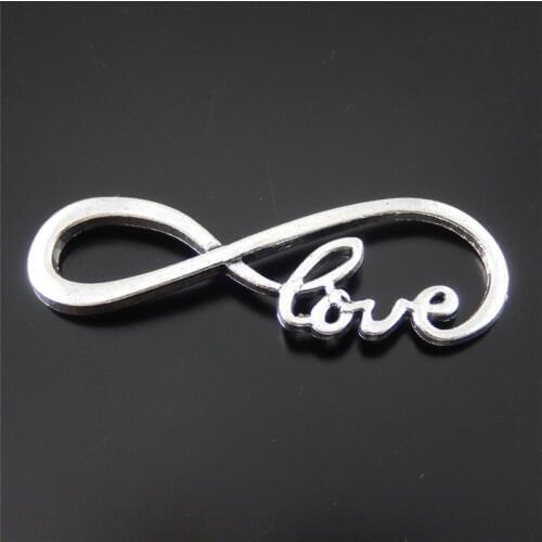 Julie Wang 10PCs Alloy Charm Retro Silver Plated 8 Infinite Sign Connectors Pendant Charms Handmade Hanging Tops