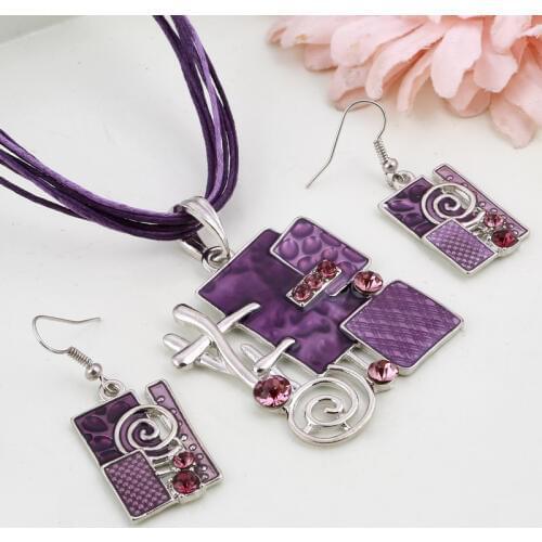 MINHIN Summer Style Enamel Pendant Jewelry Sets Lucite Design Multi Colors Geometry Choker Necklace Earrings Set