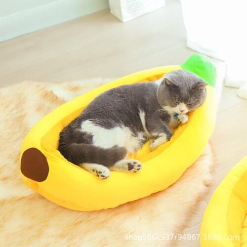 Banana Bed Cat Bed House Dog Bed Kennel Dog House Cushion Sofa Cat House Pet Beds for Dogs Cat Rug Accessories Cama Para Gato