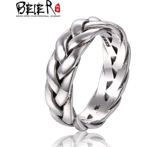 Beier jewelry 2015 hot fashion new style twist ring for man and girlfriend gift BR925R059