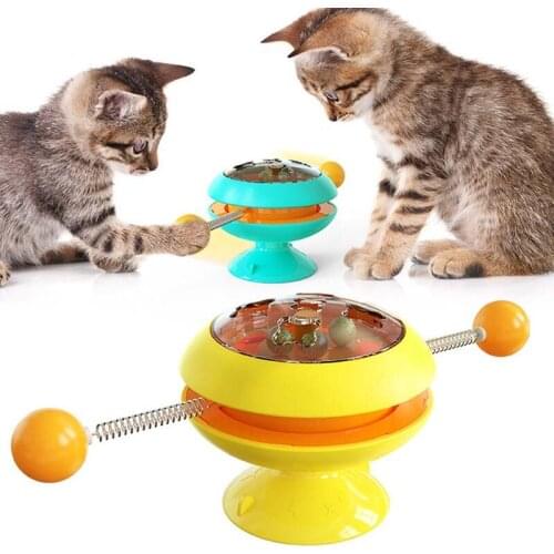Pet Toy Gyro Ball With Catnip Cat Turntable Ball Cat Toy Teaser Interactive Gyro Funny Cat Ball Cat Stick Dog Supplies Pet Toy