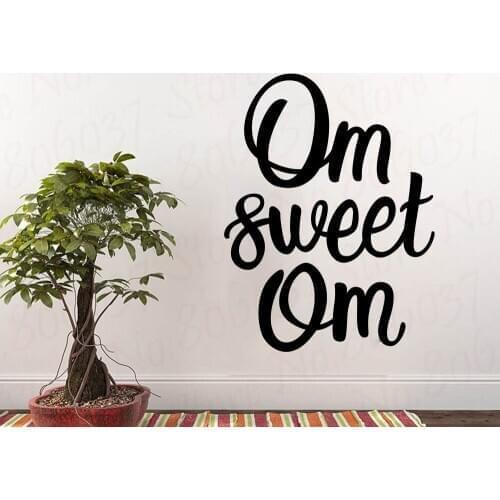 Fashion Quote Wall Decals Om Sweet Om Wall Sentence For Living Room Wall Stickers Vinyl Decal Wallpaper WL1692