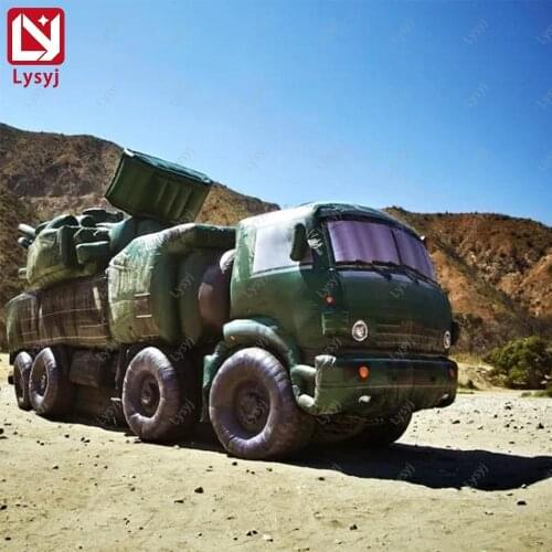 Customize Yellow Green Camo Army Inflatable Jeep Car, Giant Inflatable Transport Truck Model for Display Advertising