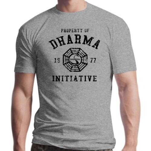 New Dharma Initiative 1977 Tv Show Lost Printed Cotton T Shirt 8997