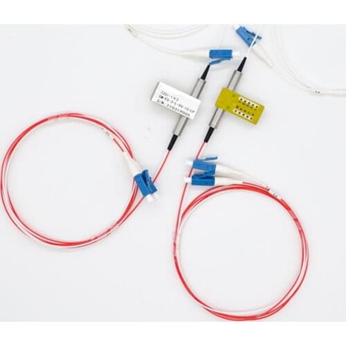 NEW 0.9mm Single Mode 3V LC PC 1:2 bypass Optical Splitter Switch Module Mechanical Optical Fiber Connector self-Latching