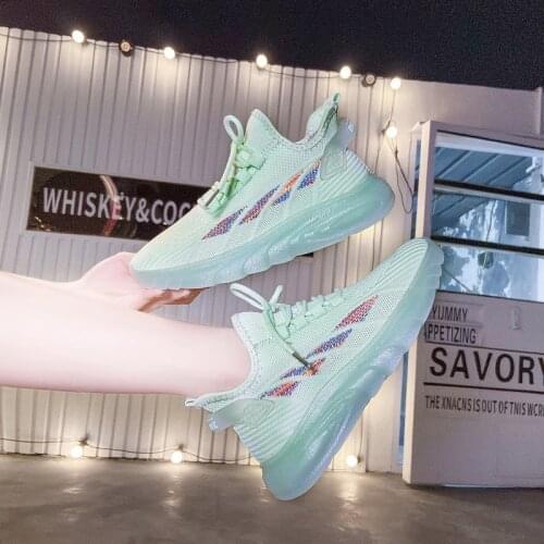 2021 newest flying weaving womens shoes jelly bottom four season coconut student casual all-match shoes
