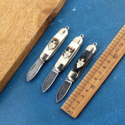 New Smallfish 1.4116 German Steel Damascus Folding Knife Outdoor Tactical Knife Self-defense Hunting EDC Tool Fishing Fruit Tool