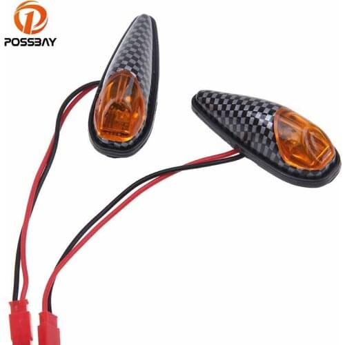 POSSBAY Chrome Motorcycle LED Flasher Turn Signals Light 12V Motorbike Blinker Indicators Motocross Scooter Turn Signal Lamp