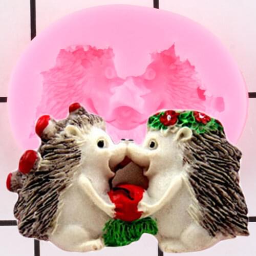 Hedgehog Silicone Mould Cupcake Topper Fondant Mold Sugarcraft Cake Decorating Tools Chocolate Gumpaste Moulds Candy Clay Molds
