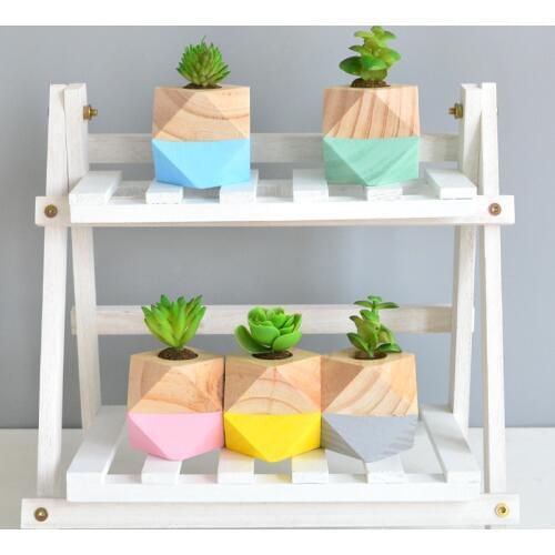 Nordic Wooden Pen Holder Desktop Decoration Storage Multi-function Stationery Ornaments Mini Plant Holder Home Decor