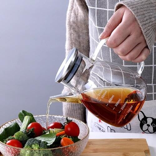Glass oil pot large capacity leak-proof oil bottle seasoning bottle soy sauce bottle vinegar pot oil can household kitchen