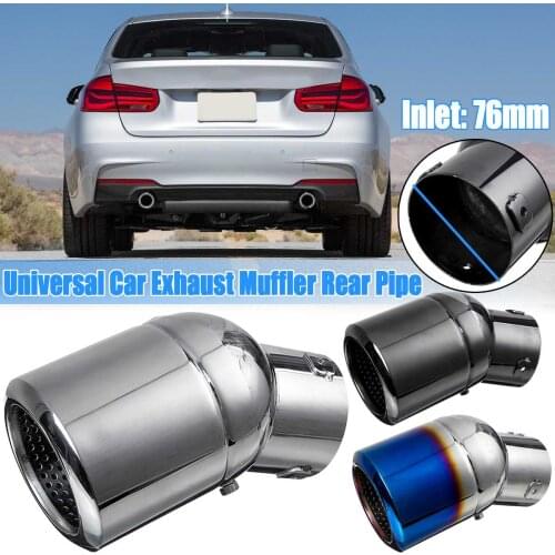 General Motors Auto Exhaust Muffler Chip Stainless Steel Pipe Trim Modified Car Rear Throat Bush Fitting Air Inlet 63mm 76mm