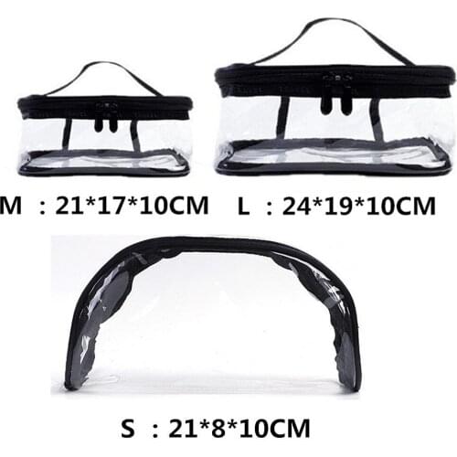 Travel wash cosmetic bag with waterproof and transparent portable storage bag
