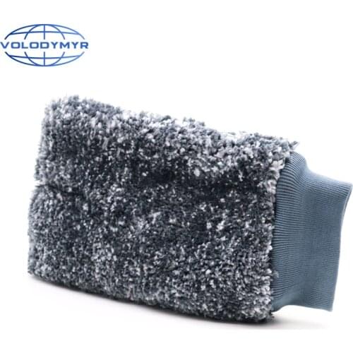 Waterproof Car Wash Microfiber Chenille Gloves Thick Wax Detailing Brush Car Cleaning Mitt Double-faced Glove Auto Care
