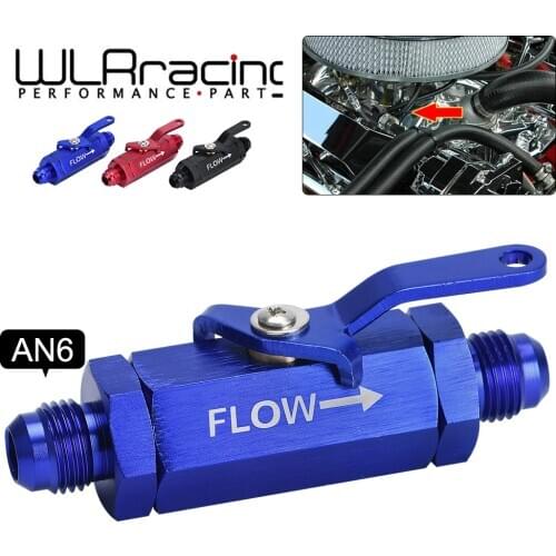 WLR - AN6 6AN Aluminum Inline Fuel Filter Shut Off Valve Cut Off w/ Cable Lever 1Pcs WLR-FSV06