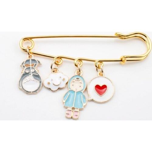 My Neighbor Cat Enamel Pins Brooches Cartoon Chinchilla Cat Clothing Badge Brooch 4 Holes Handmade Jewelry Gift For Women Gir