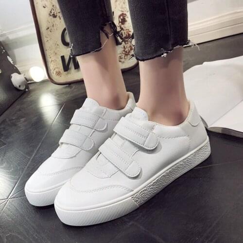 Women Sneakers 2021 Spring New Fashion Leather Shoes Women Solid Color Flats Female Casual Platform White Shoes Womens Sneaker