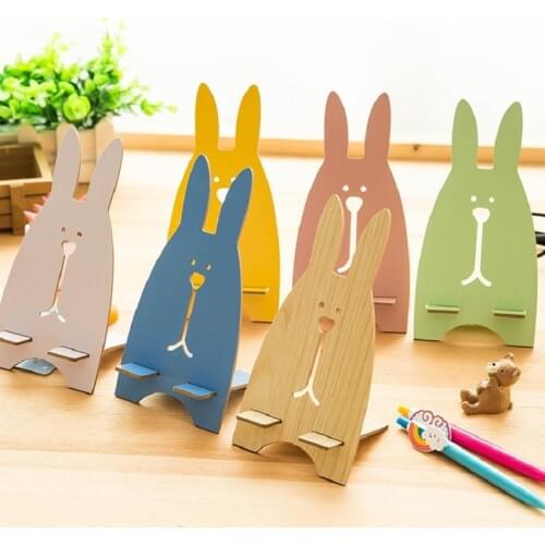 1Pcs Wood Random Color Phone Holder Jailbreak Rabbit Gift Giveaway Wooden Lazy Bedside Accessories 2020NEW Quality Hot Lovely
