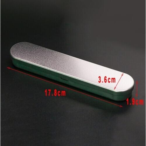 1pc Silver Pen Box Metal Rectangle Horses Mouth Tin Box Fountain Pencil Case for student gifts 17.8*3.6*1.9cm SD&HI